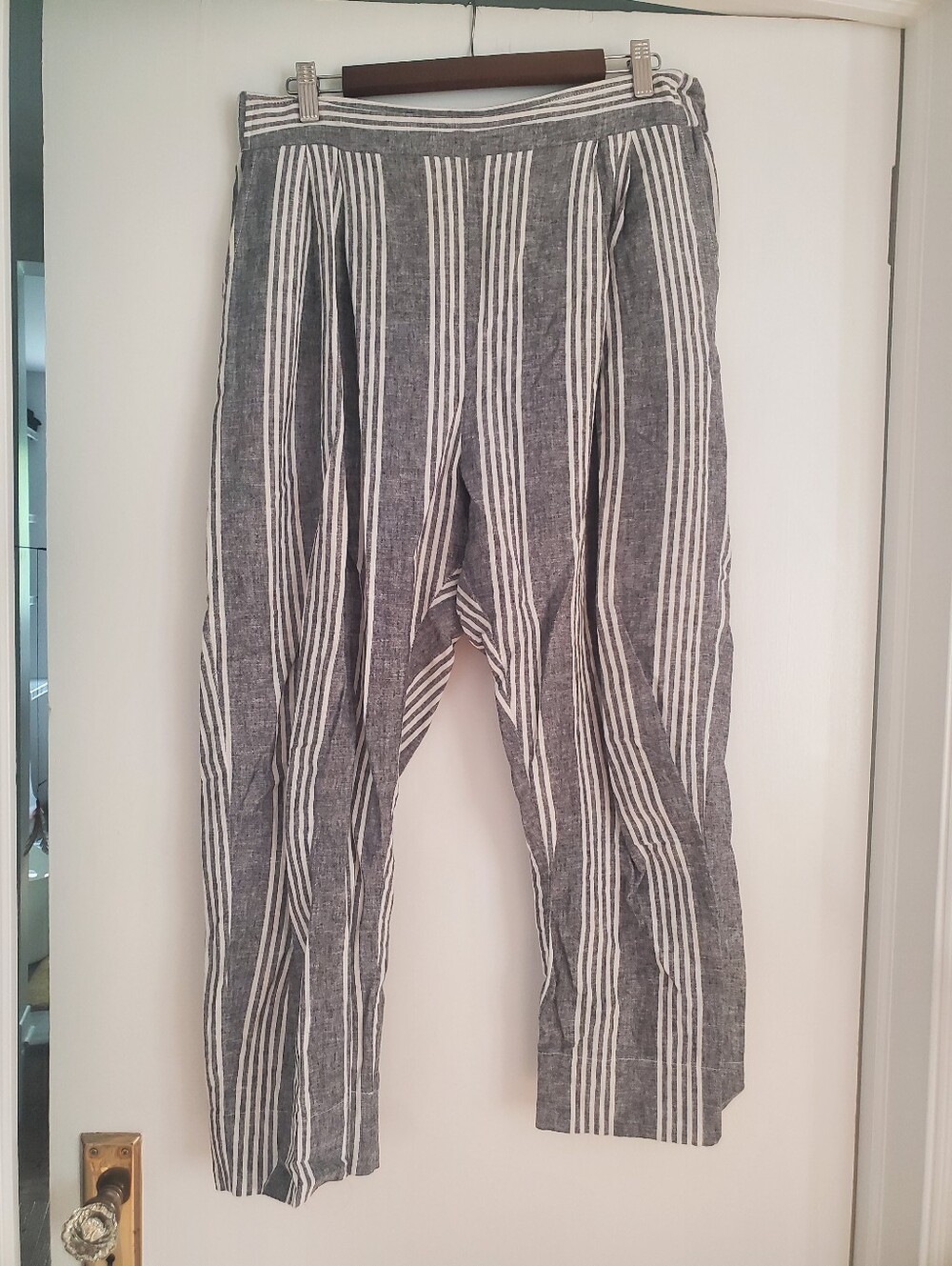 Pillar striped linen pants